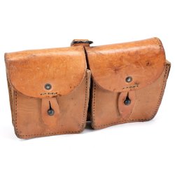 FRENCH LEATHER DOUBLE MAS CARTRIDGE POUCH