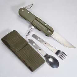 STAINLESS STEEL KNIFE & EATING UTENSIL COMBO TOOL
