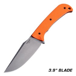 HOGUE EXTRAK XL 3.9" G10 TUMBLED BLADE, ORANGE G10 GRIPS, CPM MAGNACUT STAINLESS