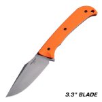 HOGUE EXTRAK 3.3" G10 STONE TUMBLED BLADE, ORANGE G10 GRIPS, CPM MAGNACUT STAINLESS