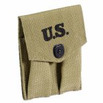 WWII STYLE KHAKI M1911A1 DUAL MAG POUCH
