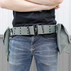 ITALIAN BELT W/ POUCH AND HOLSTER SET, TYPE 1, FOLIAGE GREEN