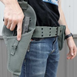 ITALIAN BELT W/ POUCH AND HOLSTER SET, TYPE 1, FOLIAGE GREEN