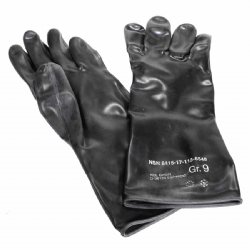 DUTCH BLACK RUBBER GLOVES, NOS