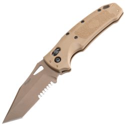 HOGUE K320 M17/M18 FOLDING KNIFE, TAN, TANTO POINT 3.5", PVD COYOTE TAN FINISH