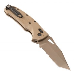 HOGUE K320 M17/M18 FOLDING KNIFE, TAN, TANTO POINT 3.5", PVD COYOTE TAN FINISH