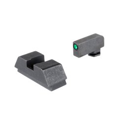 AMERIGLO 1L TALL OPTIC COMPATIBLE SIGHT SET FOR GLOCK 43X/48 MOS, GREEN TRITIUM W/ BLACK OUTLINE, BLACK REAR, 