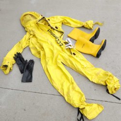 CZECH YELLOW 1-PC CHEMICAL SUIT WITH BOOTS, BAG AND GLOVES