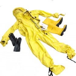 CZECH YELLOW 1-PC CHEMICAL SUIT WITH BOOTS, BAG AND GLOVES