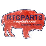 RTG PARTS STICKER, WYOMING BUFFALO RED