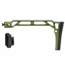 JMAC CUSTOMS SS-9RP FOR 4.5MM FOLDING AK WITH RUBBER BUTTPAD, GREEN