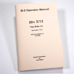 G3 OPERATOR MANUAL, BUNDESWEHR ZDv 3/13 ISSUE, IN ENGLISH