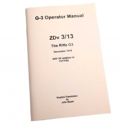 G3 OPERATOR MANUAL, BUNDESWEHR ZDv 3/13 ISSUE, IN ENGLISH