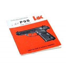 HK P9S 9MM MANUAL, ORIGINAL GERMAN PRINTING WITH FOLDOUT