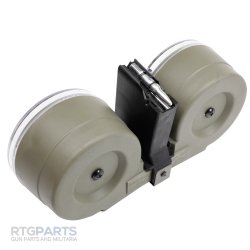 RWB AR15 100RD DOUBLE DRUM MAG WITH POUCH, ODG