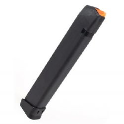 GLOCK OEM 9MM 33RD MAGAZINE, ORANGE FOLLOWER, MODEL 17/19/26/34