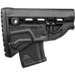 BLACK M4 AK SURVIVAL BUTTSTOCK WITH BUILT-IN MAG CARRIER