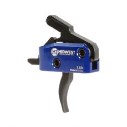 MIDWEST INDUSTRIES ENHANCED SINGLE STAGE CURVED TRIGGER, BLUE FINISH, 3.5 LB, DROP IN