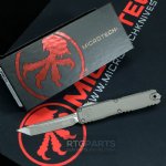 MICROTECH ULTRATECH GEN III ZERO BLADE PLAY OTF AUTOMATIC KNIFE, NATURAL CLEAR, 3.5" M390 T/E TANTO, APOCALYPTIC, 1123-10APNC