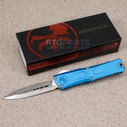 MICROTECH COMBAT TROODON GEN III D/E OTF AUTOMATIC KNIFE, BLUE, 4 INCH, STONEWASH, 1142-10BL