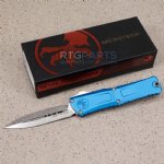 MICROTECH COMBAT TROODON GEN III D/E OTF AUTOMATIC KNIFE, BLUE, 4 INCH, STONEWASH, 1142-10BL