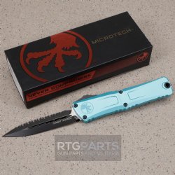 MICROTECH COMBAT TROODON GEN III D/E OTF AUTOMATIC KNIFE, TURQUOISE, 4 INCH, BLACK SERRATED, 1142-3TQ