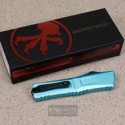 MICROTECH COMBAT TROODON GEN III D/E OTF AUTOMATIC KNIFE, TURQUOISE, 4 INCH, BLACK SERRATED, 1142-3TQ