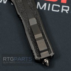 MICROTECH SCARAB II MARFIONE SELECT D/E BAKER FORGE COPPERMAI DAMASCUS, BLACK AIRCRAFT ALLOY W/ STINGRAY INLAY, 1280-16MS1