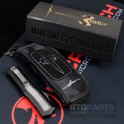 MARFIONE CUSTOM ATREUS DOUBLE EDGE CRYO ICE FINISH  W/ TITANIUM INLAY, MIL-SPEC ALLOY HANDLE W/ CARBON FIBER & TITANIUM, 1290-CICFTI-MCK