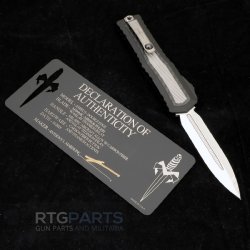 MARFIONE CUSTOM ATREUS ZBT OTF AUTOMATIC KNIFE, 4" M390 D/E DAGGER MIRROR POLISH W/ TITANIUM INLAY, MIL-SPEC ALLOY W/ CARBON FIBER & TITANIAUM INLAYS/ACCENTS, 1290-HPCFTI-MCK