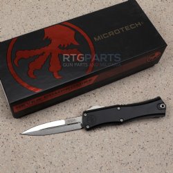 MICROTECH HERA II MINI D/E BAYONET OTF, AUTOMATIC KNIFE, BLACK 30TH ANNIVERSARY, 3 INCH, STONEWASH, 1701M-1030