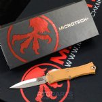 MICROTECH HERA II MINI D/E BAYONET OTF, AUTOMATIC KNIFE, TAN, 3 INCH, STONEWASH, 1701M-10TA