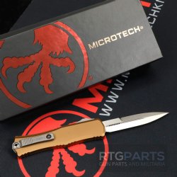 MICROTECH HERA II MINI D/E BAYONET OTF, AUTOMATIC KNIFE, TAN, 3 INCH, STONEWASH, 1701M-10TA