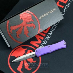 MICROTECH HERA II MINI D/E OTF, AUTOMATIC KNIFE, PURPLE, 3 INCH, STONEWASH, 1702M-10PU