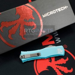 MICROTECH HERA II MINI D/E OTF, AUTOMATIC KNIFE, TURQUOISE 30TH ANNIVERSARY, 3 INCH, STONEWASH, 1702M-10TQ30