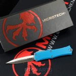 MICROTECH HERA II MINI D/E OTF, AUTOMATIC KNIFE, BLUE, 30TH ANNIVERSARY, 3 INCH, SATIN BLADE, 1702M-4BL30