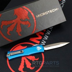 MICROTECH HERA II MINI D/E OTF, AUTOMATIC KNIFE, BLUE, 30TH ANNIVERSARY, 3 INCH, SATIN BLADE, 1702M-4BL30