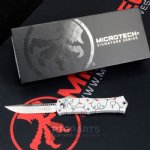 MICROTECH HERA II MINI S/E OTF, AUTOMATIC KNIFE, CHRISTMAS WHITE, 3 INCH, STONEWASH, 1703M-10WHCMAS