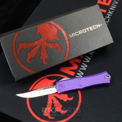 MICROTECH HERA II MINI S/E OTF, AUTOMATIC KNIFE, PURPLE, 3 INCH, SATIN BLADE, 1703M-4PU