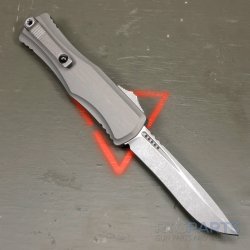 MICROTECH HERA II RECURVE OTF AUTOMATIC KNIFE, NATURAL CLEAR, 4 INCH, APOCALYPTIC, 1705-10APNC