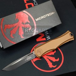 MICROTECH HERA II RECURVE OTF AUTOMATIC KNIFE, TAN, 4 INCH, BLACK BLADE, 1705-1TA