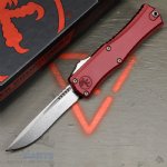 MICROTECH HERA II MINI S/E RECURVE OTF, AUTOMATIC KNIFE, MERLOT, 3 INCH, STONEWASH, 1705M-10MR