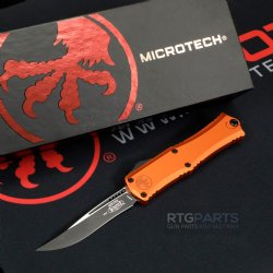 MICROTECH HERA II MINI S/E RECURVE OTF, AUTOMATIC KNIFE, ORANGE, 3 INCH, BLACK BLADE, 1705M-1OR