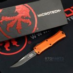 MICROTECH HERA II MINI S/E RECURVE OTF, AUTOMATIC KNIFE, ORANGE, 3 INCH, BLACK BLADE, 1705M-1OR