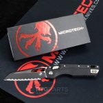 MICROTECH STANDARD ISSUE MSI, S/E, RAM-LOK, BLACK POLYMER, 3.9 INCH, BLACK BLADE, FULLY SERRATED, 210T-3PMBK