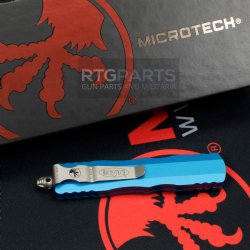 MICROTECH DIRAC D/E OTF AUTOMATIC KNIFE, BLUE, 2.9 INCH, STONEWASH, 225-10BL