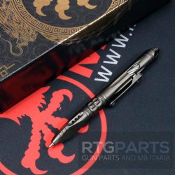 MICROTECH KYROH MINI TITANIUM DLC BOLT-ACTION TACTICAL PEN WITH TRITIUM INSERT 4.8", 403M-TI-DLCTRI