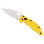 SPYDERCO MANIX 2 LIGHTWEIGHT SALT, YELLOW FRCP HANDLE, SATIN FINISH, 3.37" BLADE LENGTH, CPM MAGNACUT STEEL