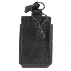 BLACK AR15 SINGLE MAG VELCRO POUCH W/ BUNGEE PULLER