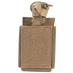 FDE AR15 SINGLE MAG VELCRO POUCH W/ BUNGEE PULLER